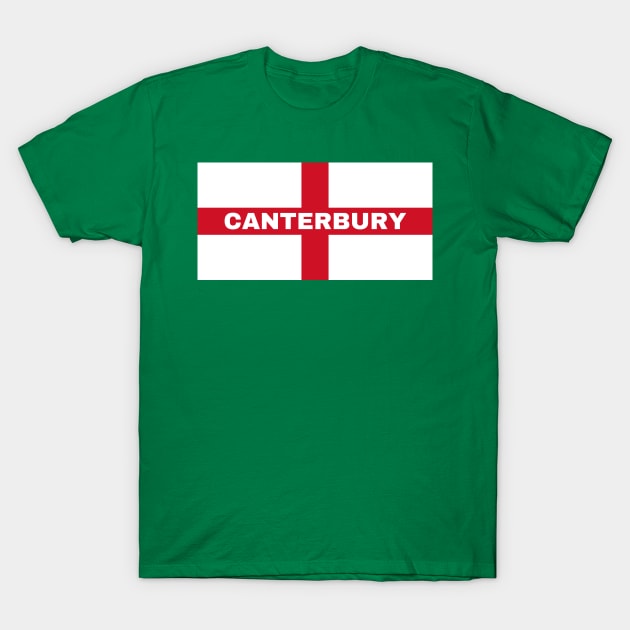 Canterbury City in English Flag T-Shirt by aybe7elf
